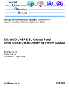 IOC-WMO-UNEP-ICSU Coastal Panel of the Global Ocean Observing System (GOOS) First Session