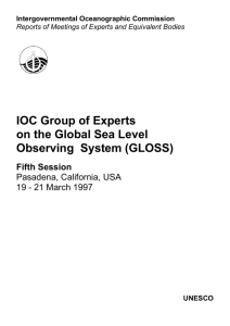 IOC Group of Experts on the Global Sea Level Fifth Session