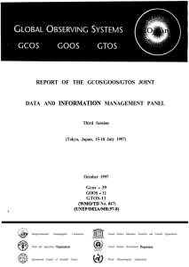 REPORT OF THE GCOS/GOOS/GTOS JOINT