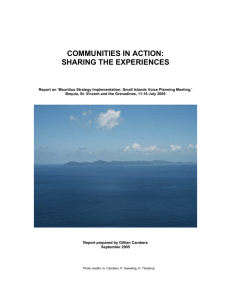 COMMUNITIES IN ACTION: SHARING THE EXPERIENCES