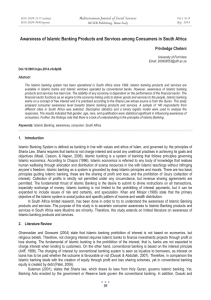 Awareness of Islamic Banking Products and Services among Consumers in... Mediterranean Journal of Social Sciences Priviledge Cheteni MCSER Publishing, Rome-Italy