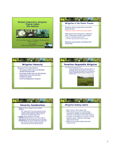 Wetland Compensatory Mitigation: Mitigation in the Permit Process Program Update Site Selection