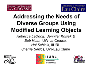 Addressing the Needs of Diverse Groups Using Modified Learning Objects