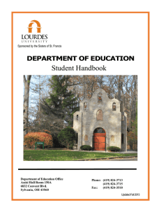 Student Handbook DEPARTMENT OF EDUCATION