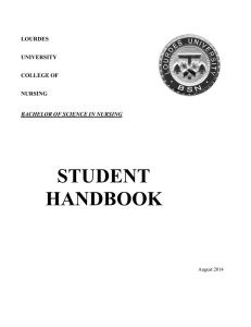 STUDENT HANDBOOK LOURDES UNIVERSITY