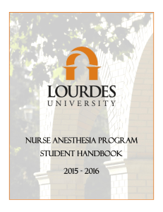 NURSE ANESTHESIA PROGRAM STUDENT HANDBOOK  2015 - 2016