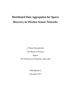 Distributed Data Aggregation for Sparse Recovery in Wireless Sensor Networks