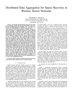 Distributed Data Aggregation for Sparse Recovery in Wireless Sensor Networks