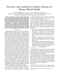 Pervasive and Unobtrusive Emotion Sensing for Human Mental Health Rui Guo