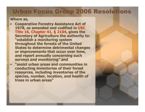 Urban Focus Group 2006 Resolutions