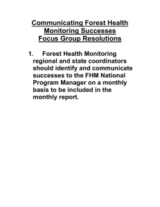 Communicating Forest Health Monitoring Successes Focus Group Resolutions