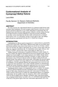 Conformational  Analysis of Cyclopropyl  Methyl  Ketone Laura  Mikle