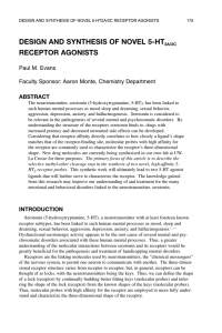 DESIGN AND SYNTHESIS OF NOVEL 5-HT RECEPTOR AGONISTS Paul M. Evans