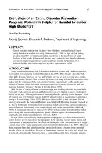 Evaluation of an Eating Disorder Prevention High Students?
