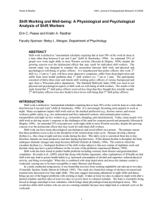 Shift Working and Well-being: A Physiological and Psychological