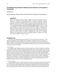 The Relationship between Attitudes about Abortion and Cognitive Complexity  Amanda Hill