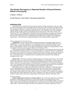 The Gender Discrepancy in Reported Number of Sexual Partners: