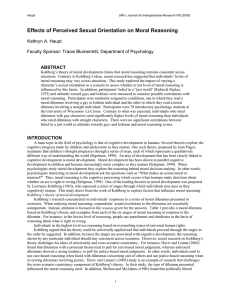 Effects of Perceived Sexual Orientation on Moral Reasoning  Kathryn A. Haupt