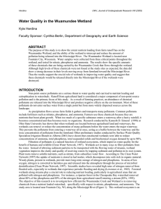 Water Quality in the Wuamundee Wetland  Kyle Herdina