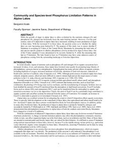 Community and Species-level Phosphorus Limitation Patterns in Alpine Lakes  ABSTRACT