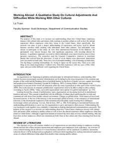 Working Abroad: A Qualitative Study On Cultural Adjustments And