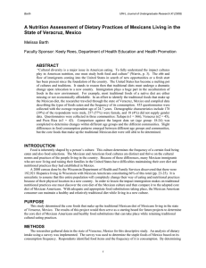 A Nutrition Assessment of Dietary Practices of Mexicans Living in... State of Veracruz, Mexico  ABSTRACT