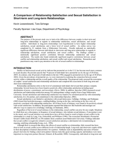 A Comparison of Relationship Satisfaction and Sexual Satisfaction in