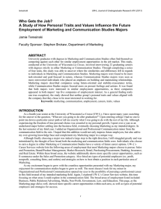 Who Gets the Job? Employment of Marketing and Communication Studies Majors