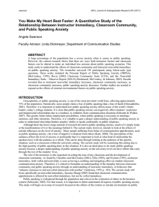 You Make My Heart Beat Faster: A Quantitative Study of the Relationship Between Instructor Immediacy, Classroom Community,