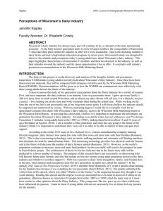 Perceptions of Wisconsin’s Dairy Industry ABSTRACT Jennifer Kippley