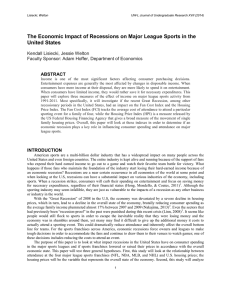 The Economic Impact of Recessions on Major League Sports in... United States Kendall Lisiecki, Jessie Welton