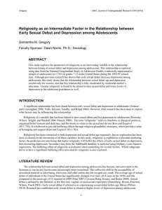 Religiosity as an Intermediate Factor in the Relationship between