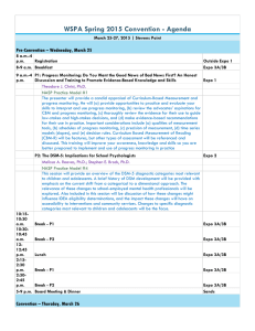 WSPA Spring 2015 Convention - Agenda Pre-Convention – Wednesday, March 25