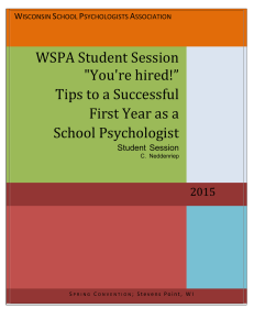WSPA Student Session &#34;You're hired!” Tips to a Successful First Year as a