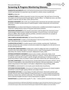 Screening &amp; Progress Monitoring Glossary Wisconsin RtI Center