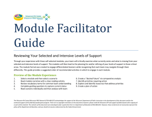 Module Facilitator Guide  Reviewing Your Selected and Intensive Levels of Support