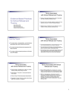 Evidence-Based Practices for School Refusal and Terms Associated with School Refusal and Truancy