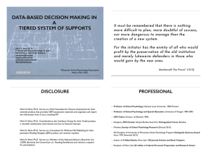 DATA-BASED DECISION MAKING IN A TIERED SYSTEM OF SUPPORTS