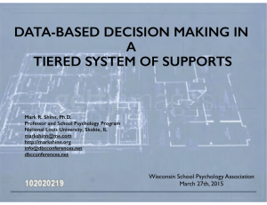 DATA-BASED DECISION MAKING IN A TIERED SYSTEM OF SUPPORTS