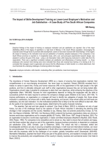 The Impact of Skills-Development Training on Lower-Level Employee’s Motivation and