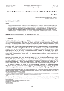 Whereto for Maintenance Law as Child Support Grants and Defaulters... Mediterranean Journal of Social Sciences Neo Morei MCSER Publishing, Rome-Italy