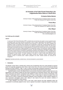 An Evaluation of the Public-Private Partnership in the Christopher Modise Mashale