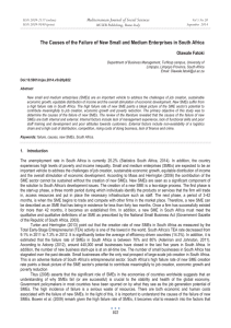 The Causes of the Failure of New Small and Medium... Mediterranean Journal of Social Sciences Olawale Fatoki MCSER Publishing, Rome-Italy