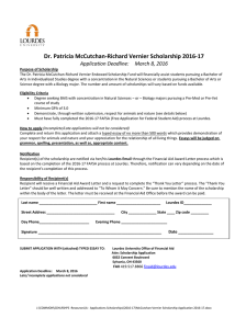 Dr. Patricia McCutchan-Richard Vernier Scholarship 2016-17