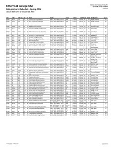 Bitterroot College UM College Course Schedule - Spring 2016