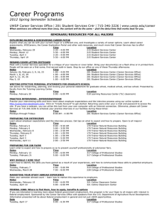 Career Programs 2012 Spring Semester Schedule