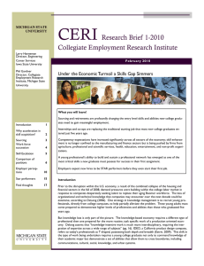 CERI Research Brief 1-2010 Collegiate Employment Research Institute