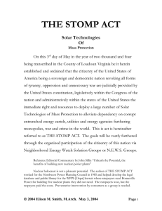 THE STOMP ACT Solar Technologies Of