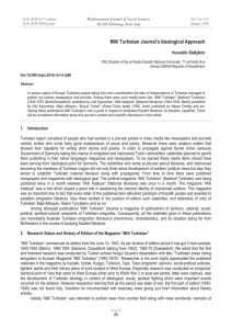 Milli Turkistan Journal’s Ideological Approach Mediterranean Journal of Social Sciences Sadykov