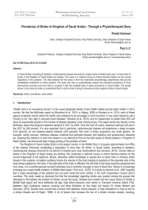 Prevalence of Stroke in Kingdom of Saudi Arabia - Through... Mediterranean Journal of Social Sciences Khalid Alahmari MCSER Publishing, Rome-Italy